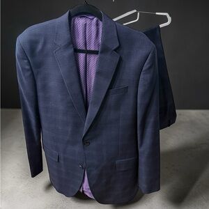 Ted Baker Dark Blue Suit with Purple Interior